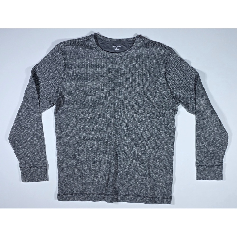 Banana Republic Men's XL Gray Space Dye Waffle Knit Thermal Long Sleeve Shirt